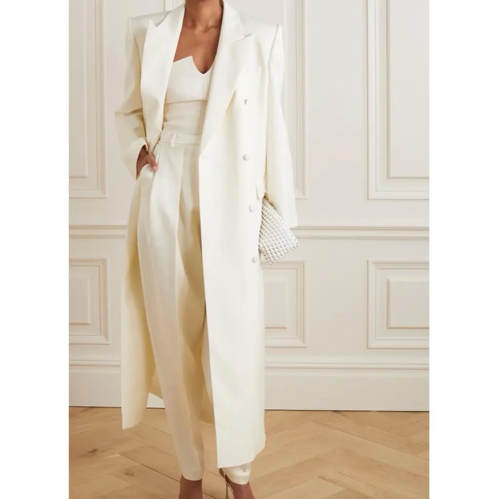 Magda Butrym white Double Breasted wool coat